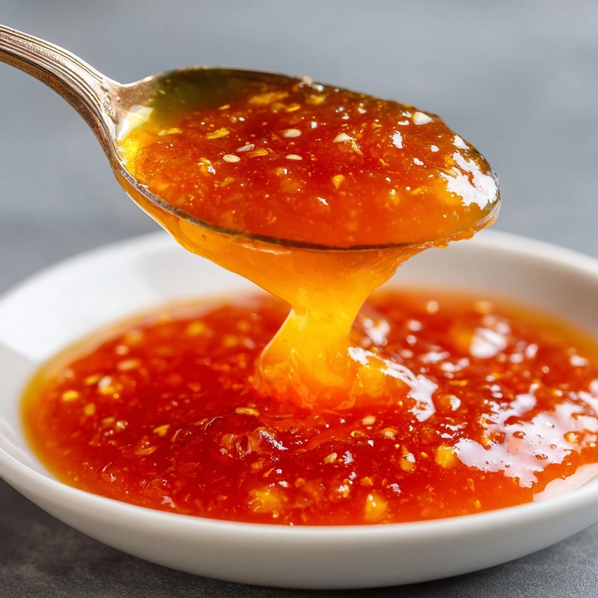 Vibrant photo shows a homemade Mango and Serrano Hot Sauce, perfect for drizzling over tacos.