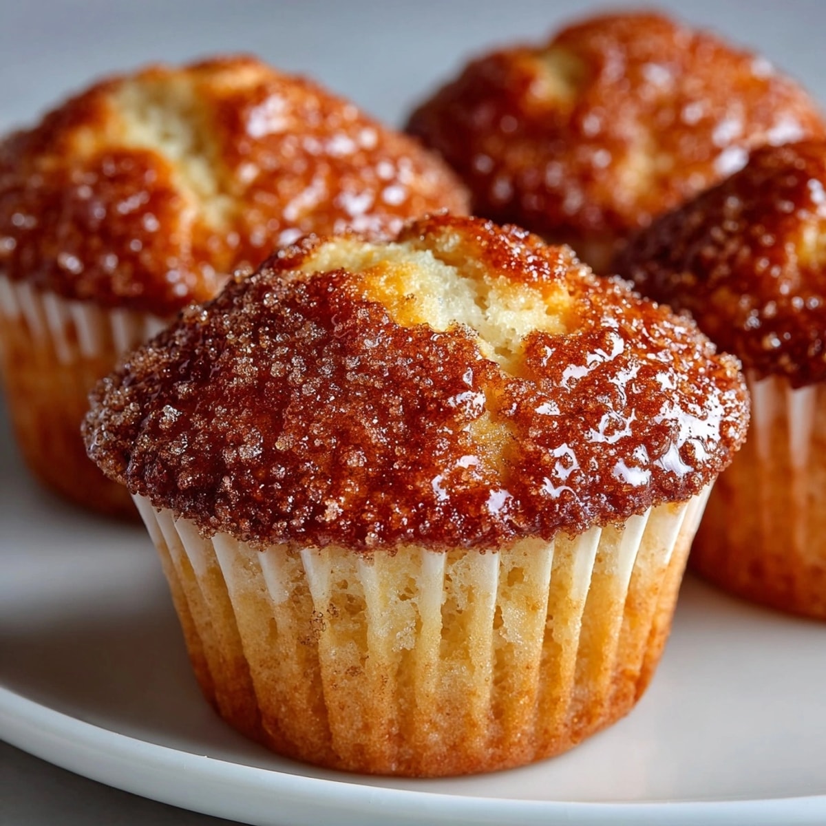 Fluffy Cinnamon Sugar Donut Muffins, golden brown, perfect for a sweet and satisfying breakfast treat.