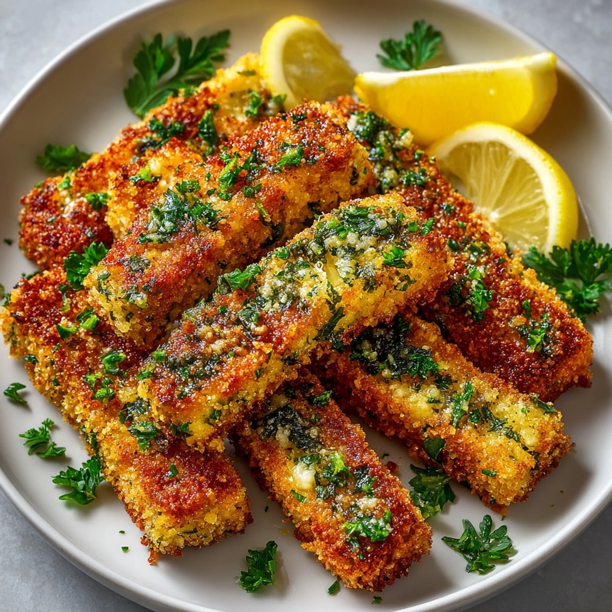 Golden Garlic Butter Baked Salmon Fingers, freshly out of the oven, ready to eat.