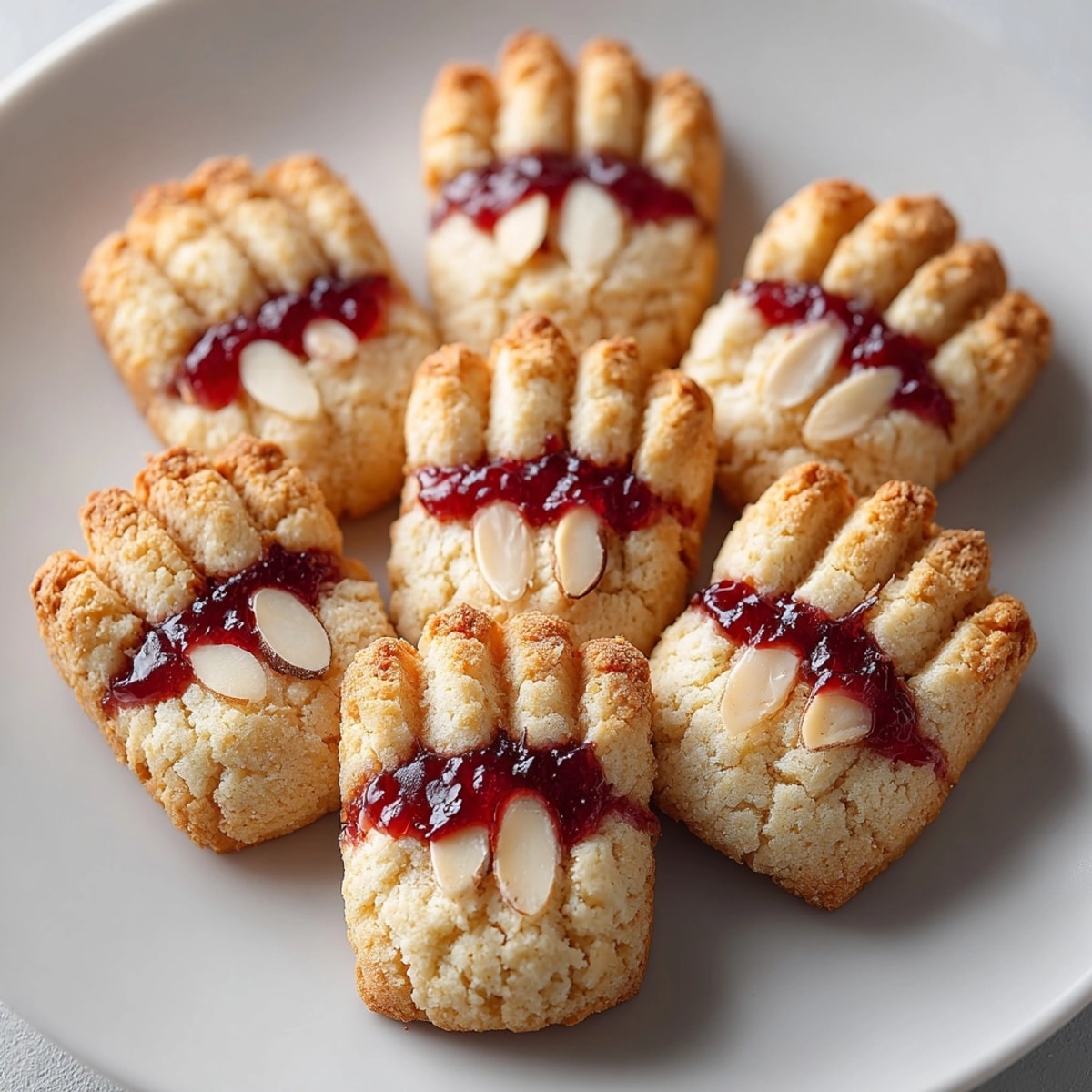 Close-up of bloody Keto Almond Witch Finger Cookies, a spooky, grain-free Halloween dessert.