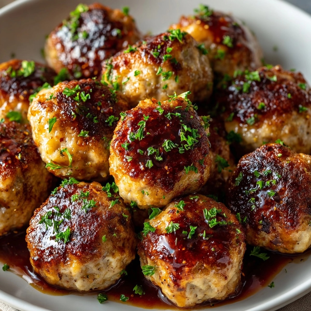 Savory Apple Cider Glazed Meatballs, perfect autumnal appetizer, with rich, tangy sauce coating.