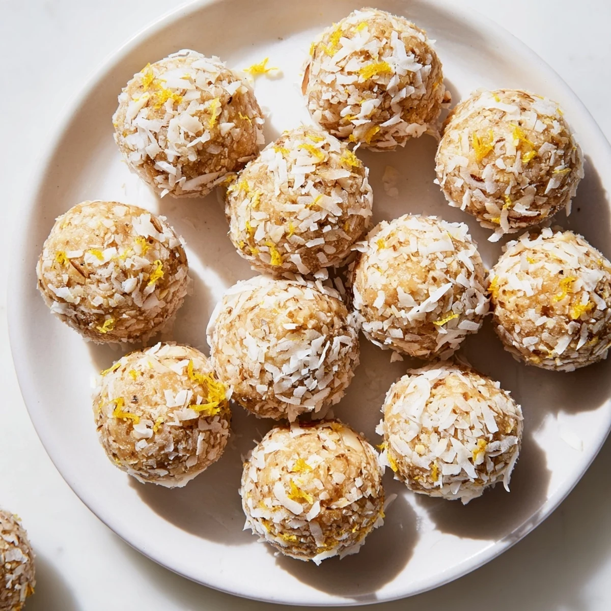 No-bake lemon ginger balls, vibrant flavors and energizing ingredients for guilt-free snacking.  