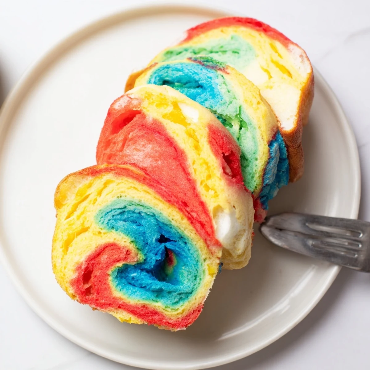 Delicious Cloud Bread Rainbow serves as a fun and gluten-free party delight.