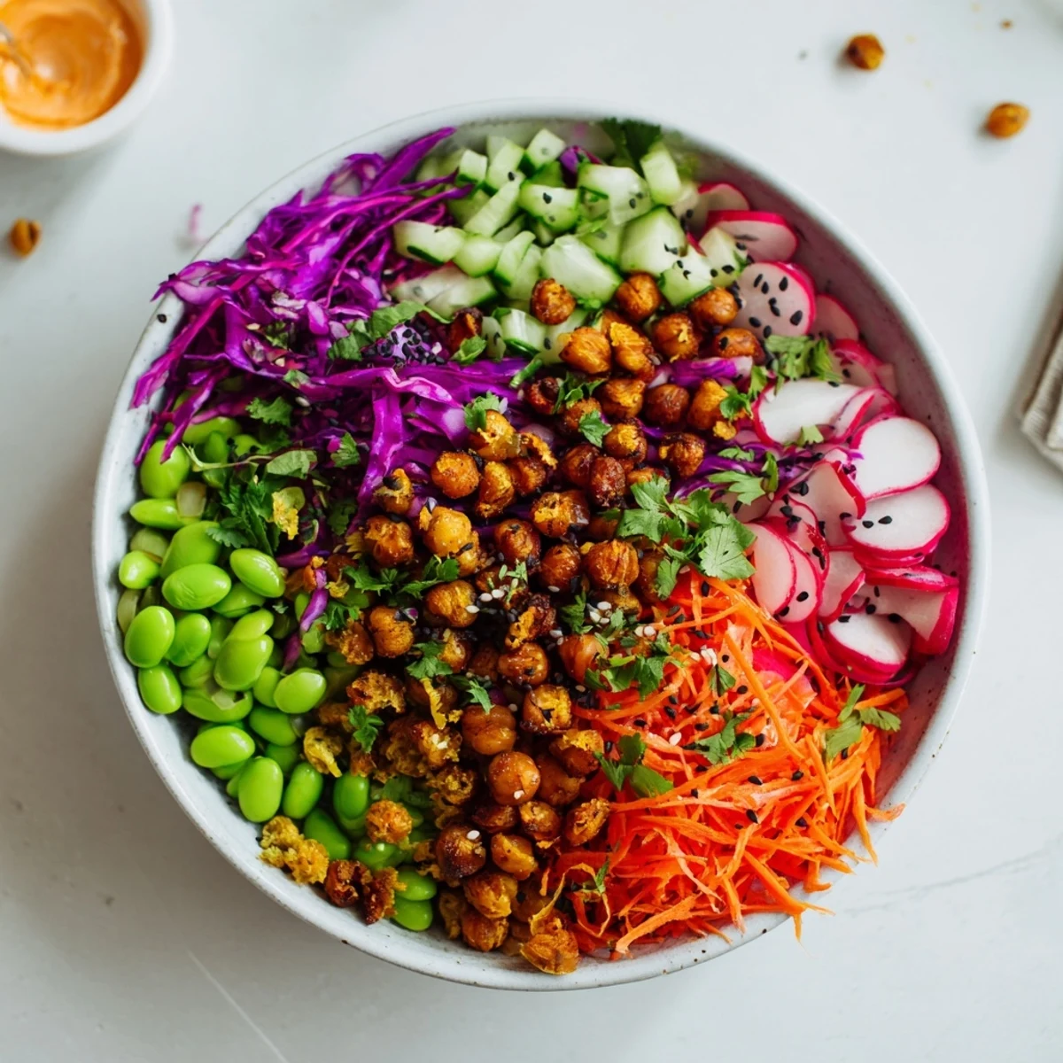 Freshly prepared ASMR Crunch Snack Bowls bursting with flavor and crispy textures.  