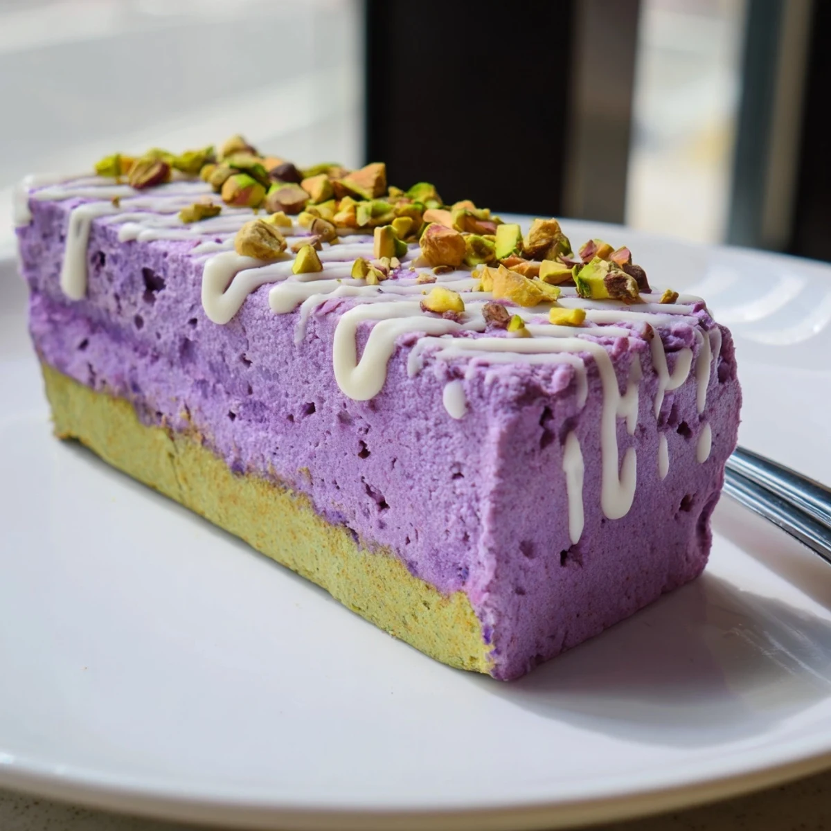 Creamy ube and pistachio ice cream bars, a perfect vibrant summer dessert.  
