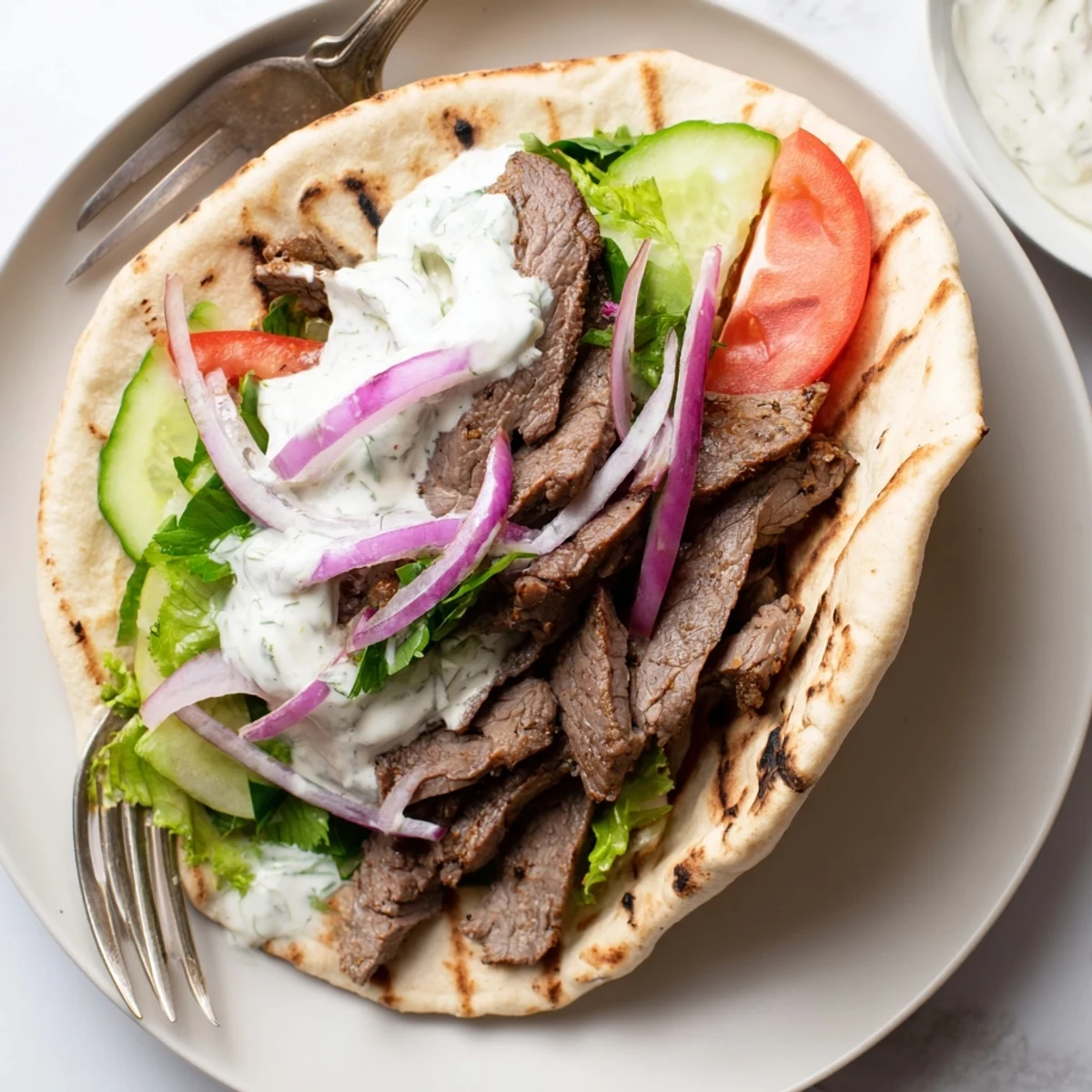Beef Shawarma Wraps Creamy Yogurt