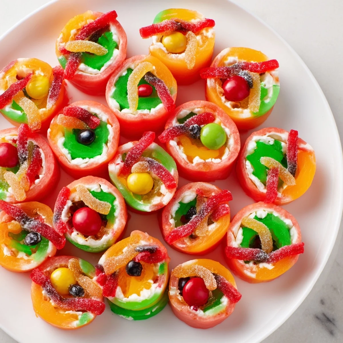 Easy Christmas Fruit Rollup Sushi