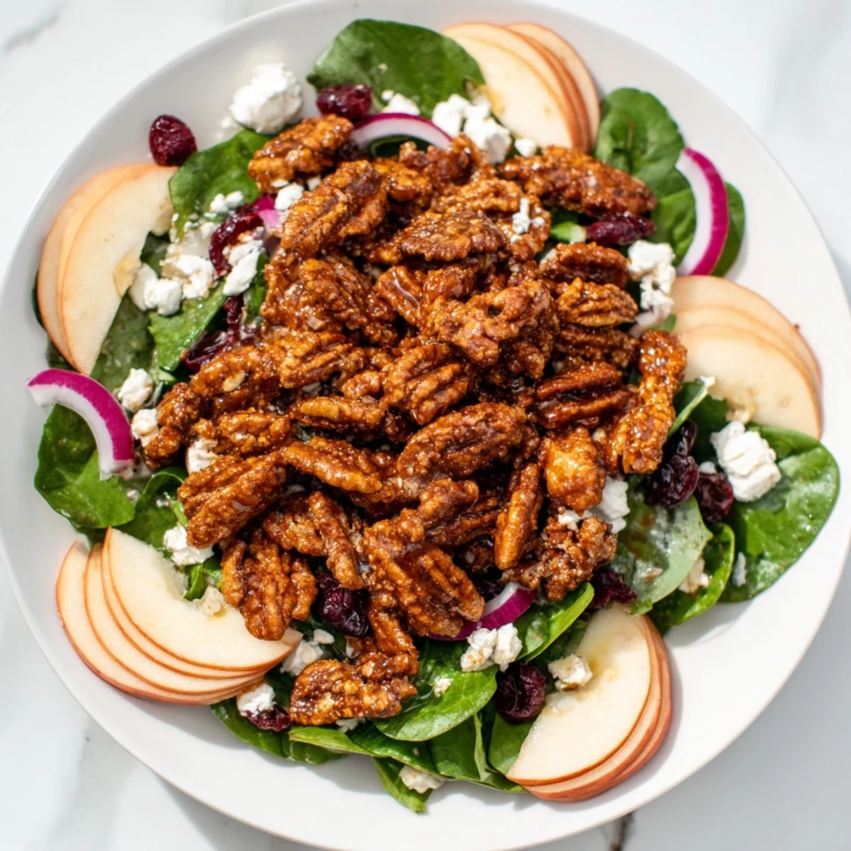 Gingerbread Spiced Candied Pecan Salad