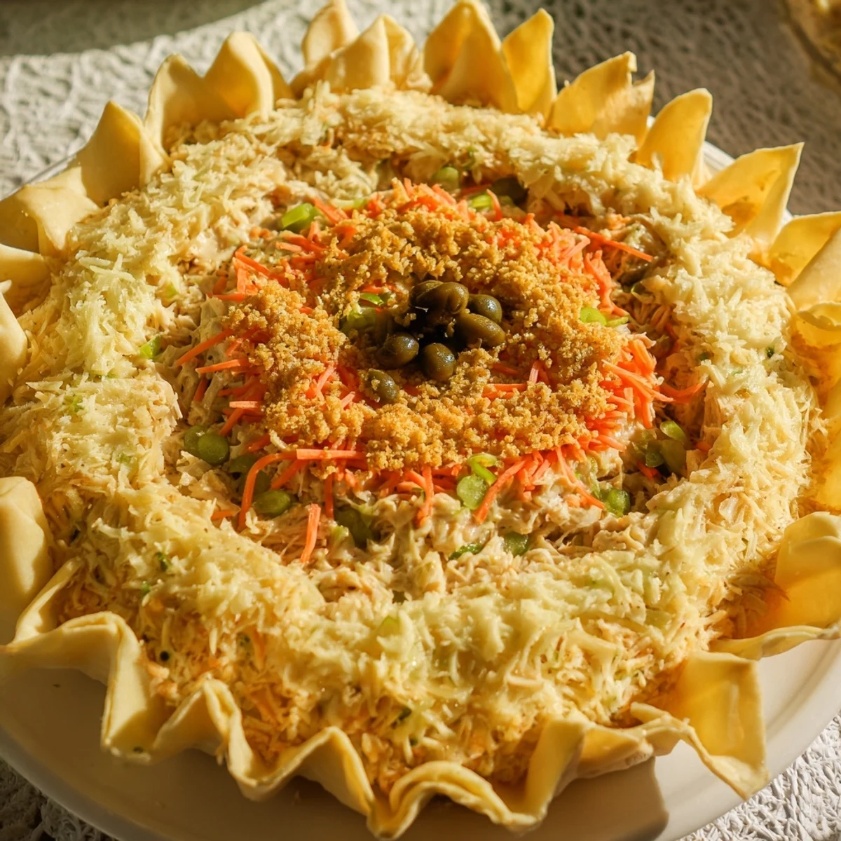 Golden-brown Chicken Piccata Mini Hand Pies, brimming with savory chicken and zesty lemon flavor.