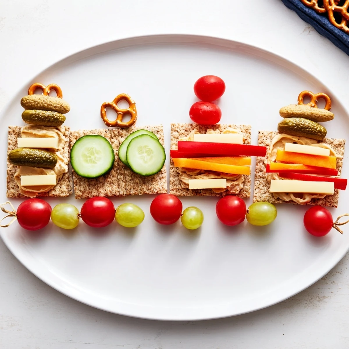 Colorful Choo Choo Train Snack Track: a fun platter filled with fresh veggies and cheese.