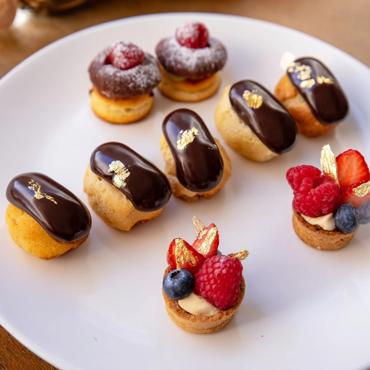 An elegant photo showcasing the French Piste de Train Mignardises, arranged like a charming train track.