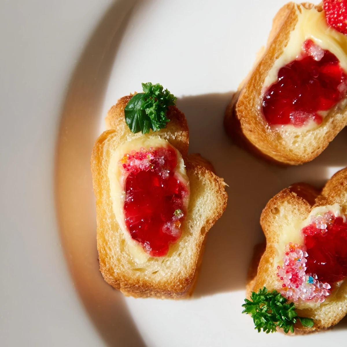 Adorable elf shoe shaped toast bites with savory toppings ready for a festive holiday appetizer board.