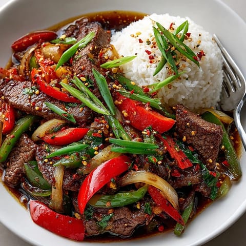 Tender beef and colorful bell peppers star in this delicious, authentic Szechuan Peppercorn Beef Stir-Fry.