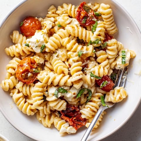 Baked Feta Pasta Caramelised Onion