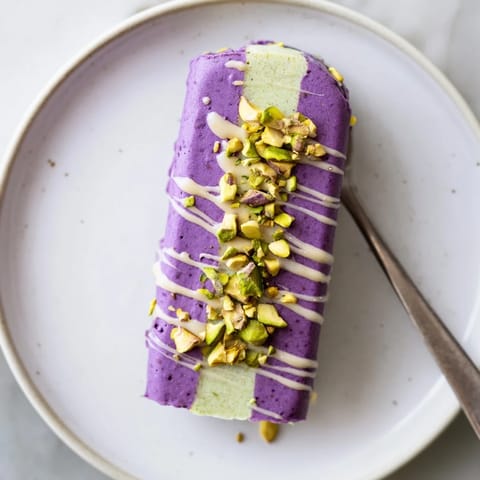 Ube Pistachio Ice Cream Bars