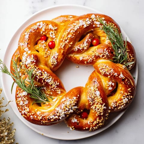 Budget Holiday Soft Pretzel Wreath