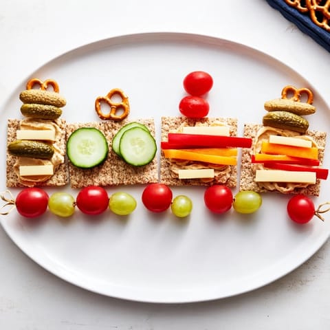 Colorful Choo Choo Train Snack Track: a fun platter filled with fresh veggies and cheese.