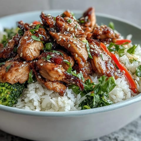 Tender glazed chicken and crisp vegetables in a honey garlic sauce, arranged in a serving bowl on a wooden table, ready to enjoy with chopsticks.