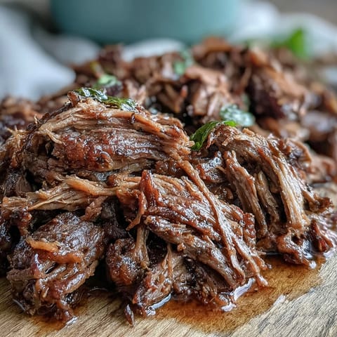 Savory Mississippi-Style Ranch Beef piled high on a toasted sandwich roll with melted provolone cheese and buttery juices.