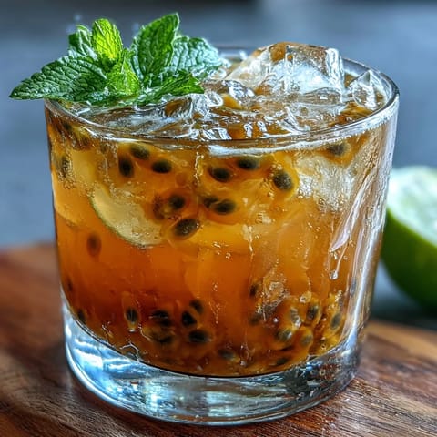 Passionfruit rum mint mix