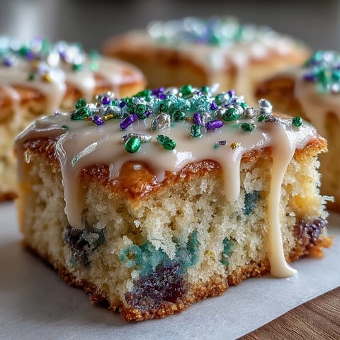 King Cake Sugar Cookie Bars