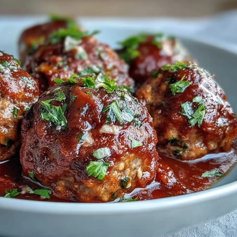 Housewarming Slow Cooker Meatballs in Marinara: Tender, savory meatballs simmered in rich tomato sauce for a comforting, crowd-pleasing dish.  