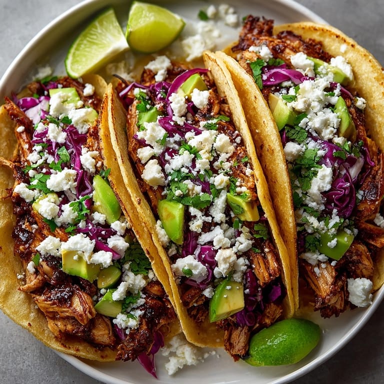 Grilled smoky chipotle adobo chicken tacos; vibrant toppings piled high, ready to be squeezed with lime juice.