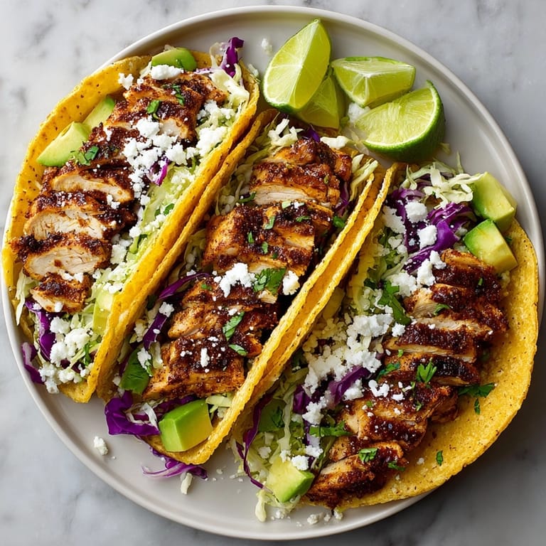 Homemade smoky chipotle adobo chicken tacos, featuring tender chicken and fresh cilantro, ready for a delicious Mexican meal.