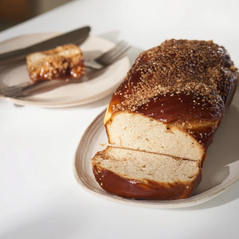Homemade pretzel loaf infused with warm ginger and cinnamon, perfect for breakfast.  