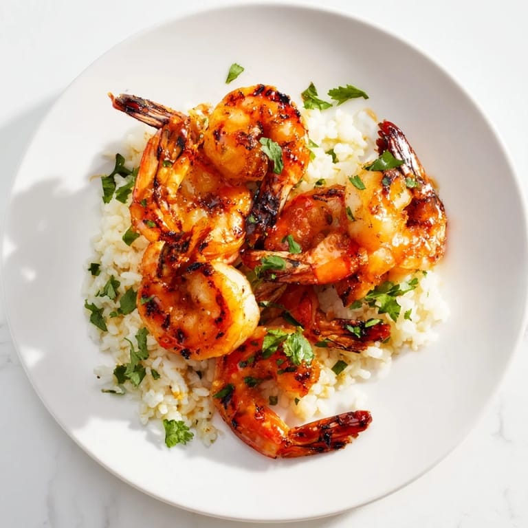 Vivid image: Enjoy chipotle lime grilled shrimp, a flavorful dish served with zesty cilantro lime rice.