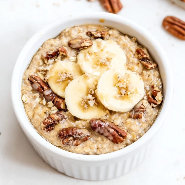 Individual ramekins of delicious Baked Oats with honey, looking inviting and ready to eat.