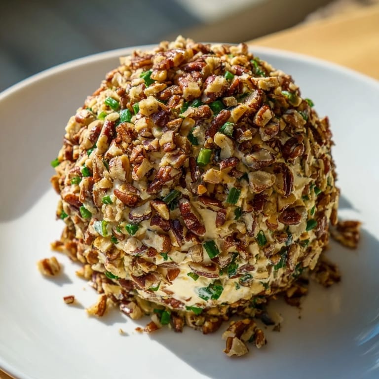 Imagine a chilled classic cheese ball with ranch, showcasing flavorful herbs and a delightful coating.