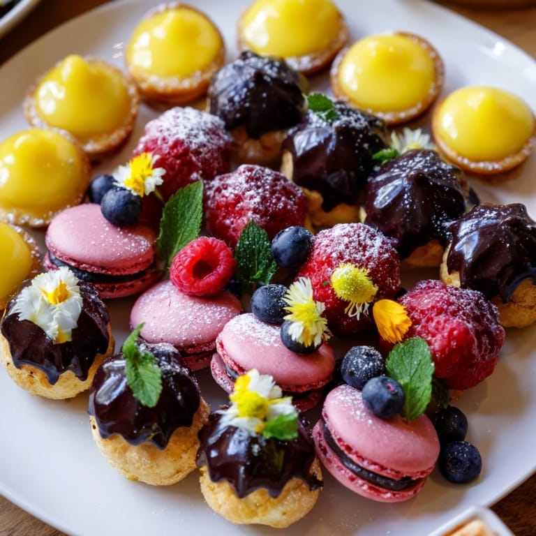 Imagine the delight of the Montgolfière Dessert Platter, garnished with fresh berries and ready to be enjoyed.