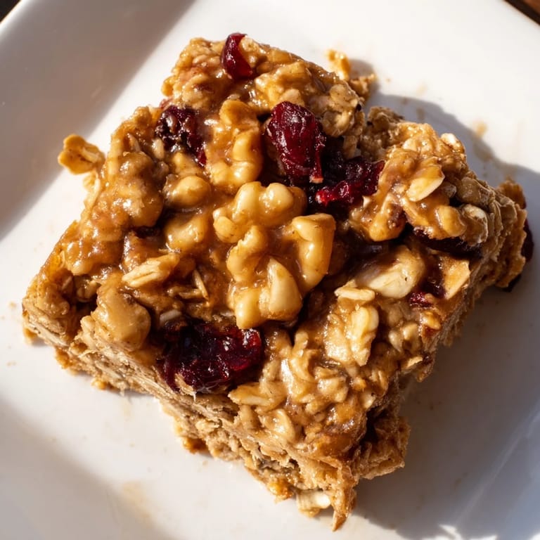 Deliciously moist maple cinnamon oatmeal bars featuring visible oats and delightful, warm spices.