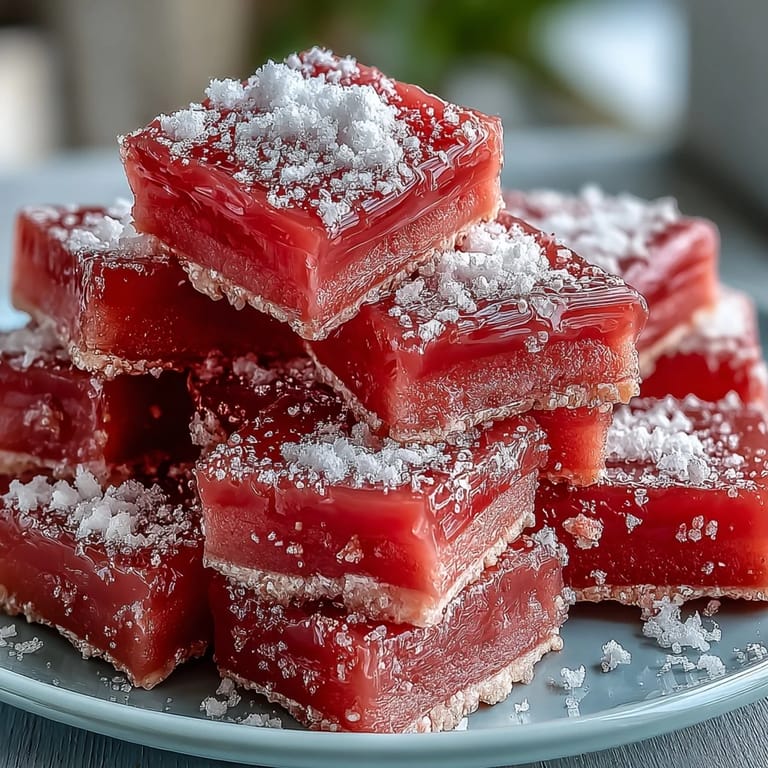 Homemade Guava Cheese cut into diamond shapes, perfect with tea or a cheese plate.