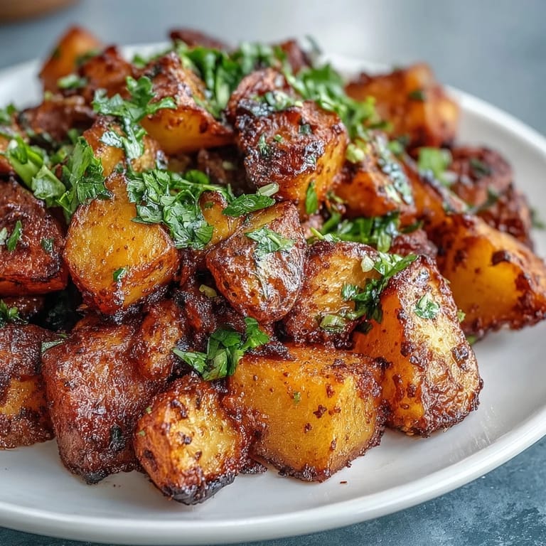 Spicy Mexican-Style Street Potatoes served hot from the skillet with lime wedges for squeezing.