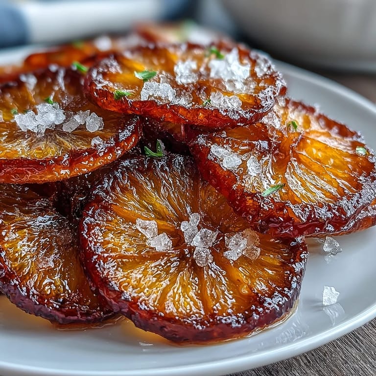 Sweet and translucent candied orange slices, simmered in sugar syrup and dried for a beautiful cocktail garnish.  