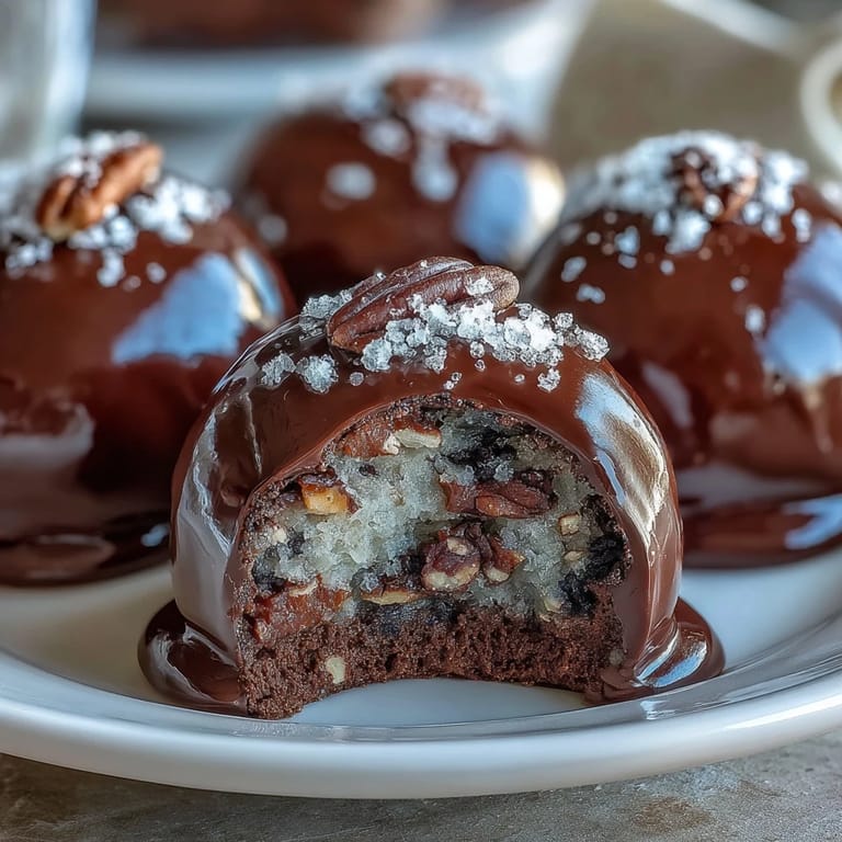 Decadent no-bake bourbon balls coated in semisweet chocolate, infused with Kentucky bourbon and toasted pecans for a festive treat.